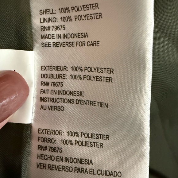 NWT Michael Kors Hooded Olive Green Utility jacket w/pockets and drawstring xl - Picture 6 of 9